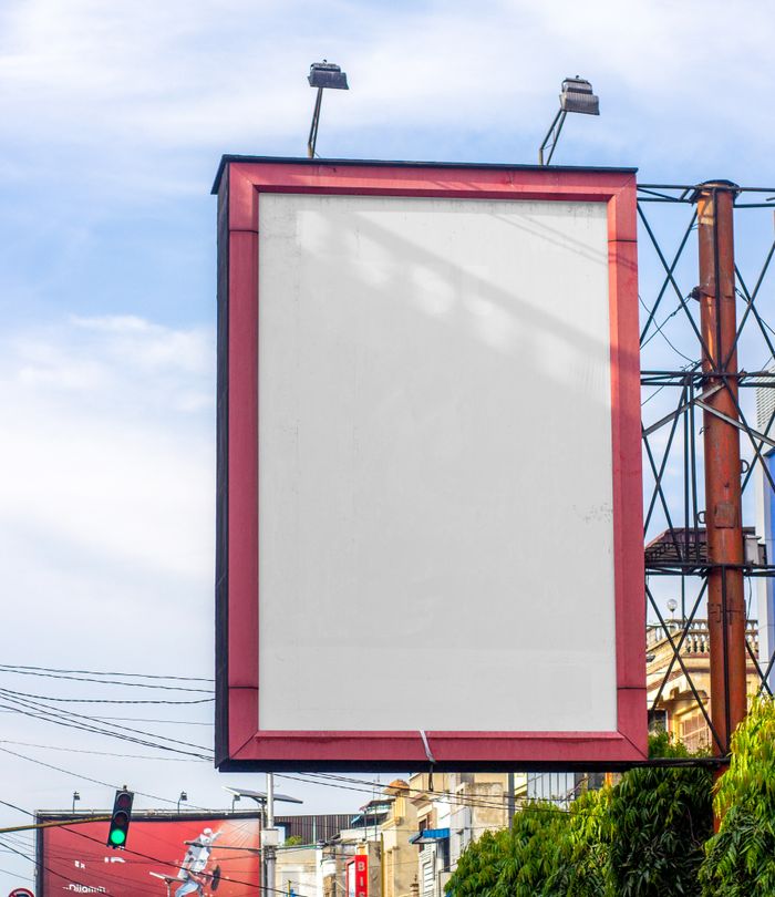 who-we-are Blank billboard in Medan, North Sumatra, ideal for advertisements with cityscape.